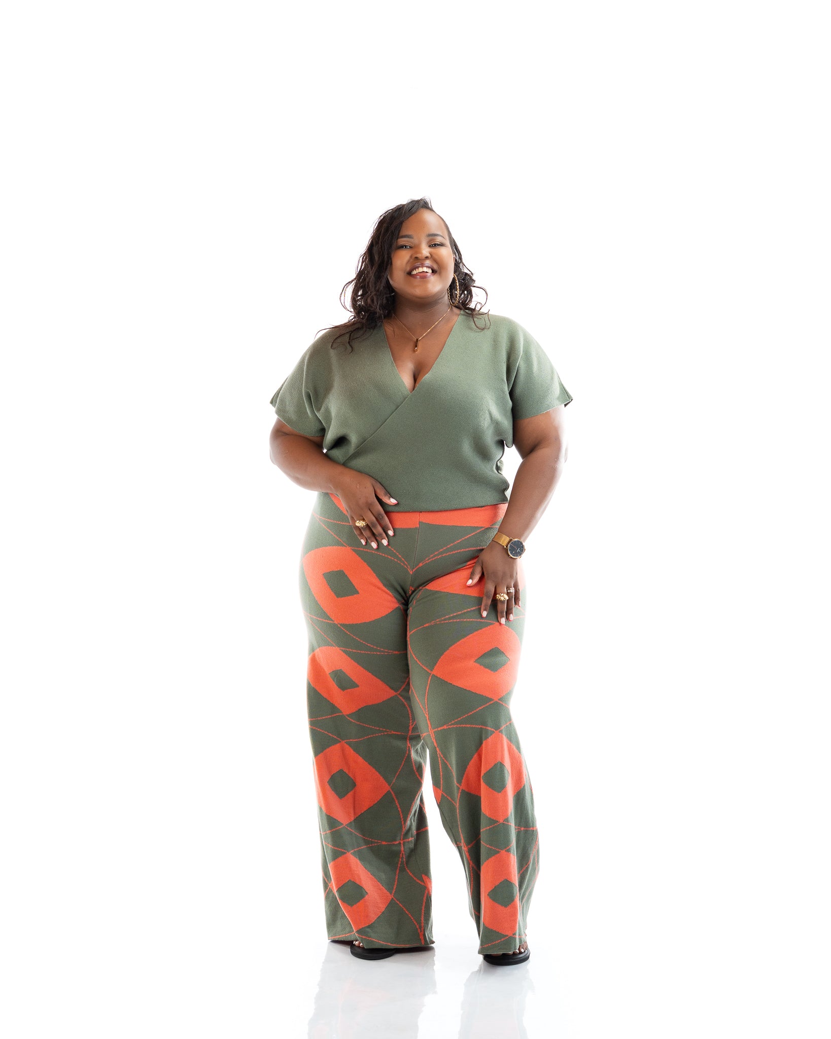 Ayla Knit Pants In Sage Green